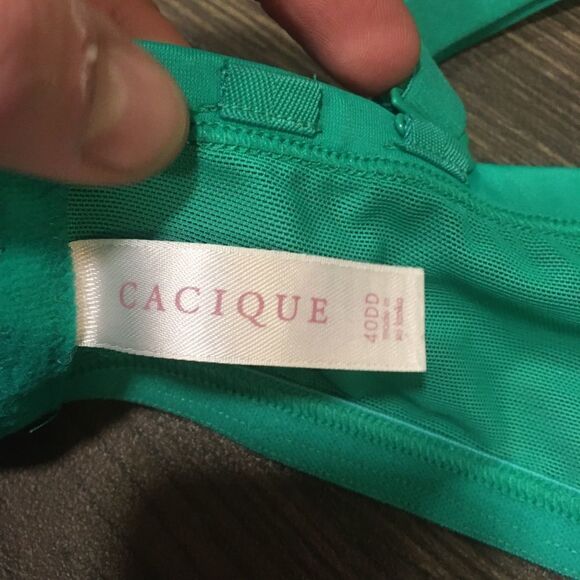 Cacique turquoise 40DD lace embossed bra - Picture 3 of 3